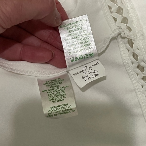 LILLY PULITZER MONICA SKORT Resort White Embellished Eyelet Elegant Lace Trim 2 - Picture 8 of 9